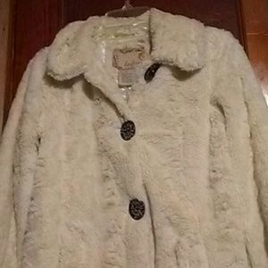 Daytrip ivory fur button-down coat Size M
